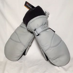 L.L. Bean Kids' Cold Buster Waterproof Silver Moon Gray Mittens - NWT
